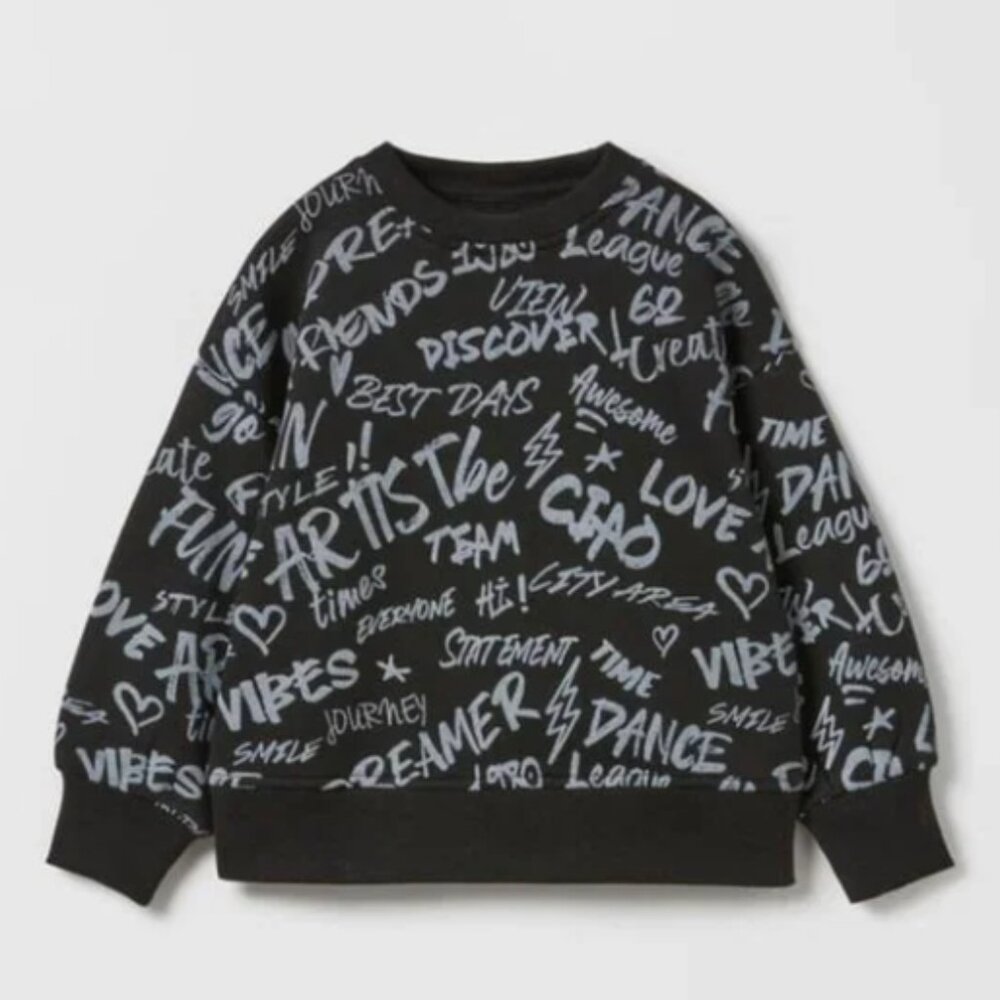 Zara Kids Printed Sweatshirt Size 9